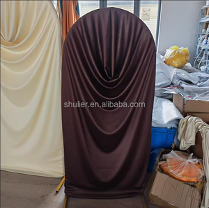 Copertura per <span class=keywords><strong>Arco</strong></span> in Spandex Poliestere Marrone Cioccolato, Decorazione per Feste, Misura Personalizzabile, Facile da Montare per Decorazioni Matrimoniali - Product Image 1