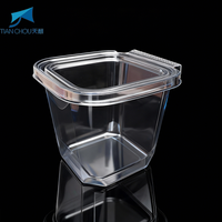 Conteneur alimentaire carré transparent en PET de qualité alimentaire avec couvercle inviolable