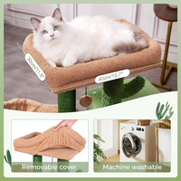 Fabricant personnalisé luxe de haute qualité moderne grande vadrouille verte charpie cactus tour d'arbre à chat grattoir créatif arbre à chat maison