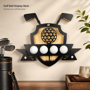 Support mural décoratif pour balles de golf en bois et fer – Idéal pour les souvenirs de rondes mémorables, les collectionneurs, les clubs et la décoration intérieure - Product Image 1