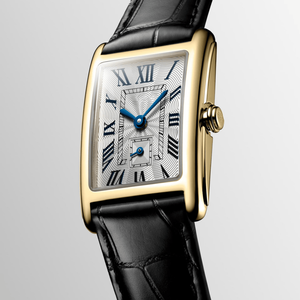 Montre à quartz pour femme, rectangulaire, chiffres romains, petit cadran secondaire, bracelet en cuir, montre-bracelet habillée Longinesing - Product Image 1