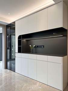 Mueble de Almacenamiento Integrado en la Pared Lateral del Comedor, Mueble de Almacenamiento de Estilo Simple para Sala de Estar, Aparador de Lujo Ligero, Mueble para Vinos - Product Image 4