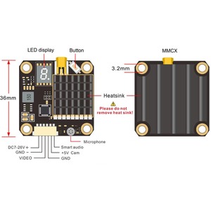 Venta al por Mayor de AKK FX2 4.9G-5.8G VTX-Dominator, Compatible con Audio, Configuración de Potencia de 250mW/500mW/1000mW/2000mW, Vtx para Dron Fpv - Product Image 5