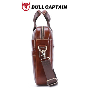 BULLCAPTAIN Sac à main pour homme en cuir véritable souple, sacoche d'affaires écologique, style tendance, sacoche en cuir de vache, sac à main pour homme - Product Image 6