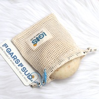 Pochette d'emballage pour bougie de savon en coton et maille avec cordon de serrage, petite pochette en maille naturelle pour savon