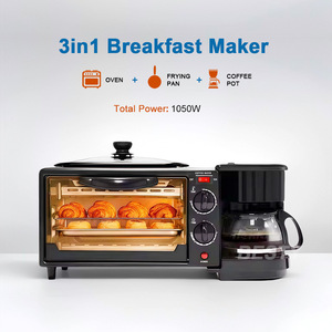 Máquina Multifuncional 3 en 1 para Hacer Sándwiches y Desayunos con Sartén, Cafetera, Tostadora y <span class=keywords><strong>Horno</strong></span> Microondas - Product Image 2
