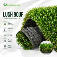 Gazon synthétique Verdigrass Lush 30 mm haute densité, durable, pour l'aménagement paysager des hôtels et des complexes, résistant à l'usure, garantie 15 ans