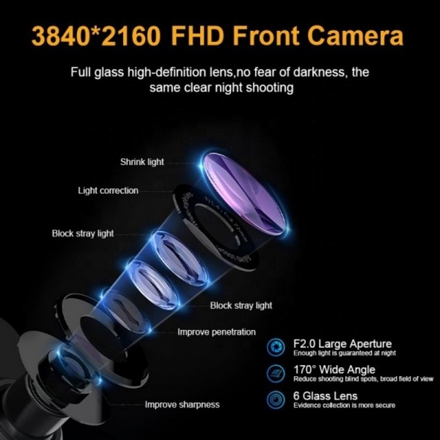 Portable 4G Car DVR Dual Lens 1080P GPS Dash Cam IPS Touchscreen WiFi Cloud Video Recorder App Live Remote Monitor Night Vision