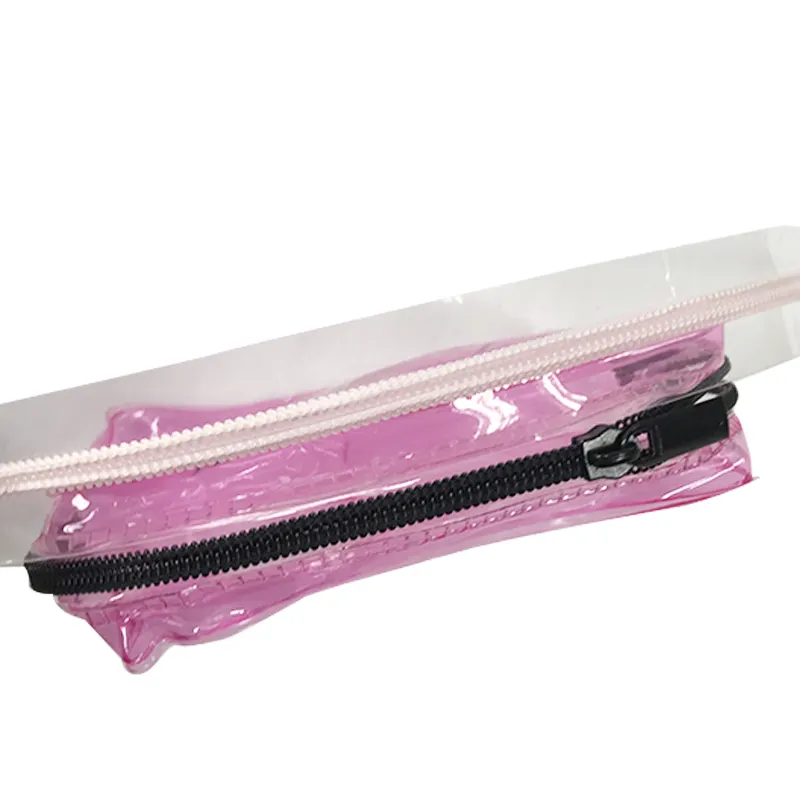 Harga langsung pabrik tas ritsleting jalan nilon PVC warna kustom kualitas tinggi untuk tas kosmetik kantong plastik
