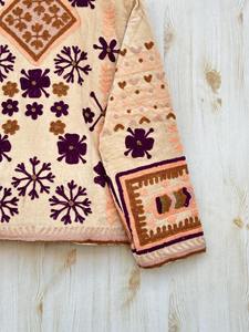 Suzani เสื้อโค้ทกิโมโนสำหรับผู้หญิง, เสื้อคลุมกิโมโนสไตล์โบฮีเมียนผ้าคอตตอนผ้ากำมะหยี่ปักลายดอกไม้ฤดูหนาว - Product Image 6