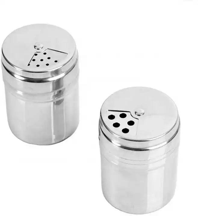 Salt Stainless Steel Storage Container Spice Jar Condiment Pot Seasoning  Bottle