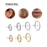 ASTM F136 Titan Klappbarer Segment-Nasenring Hoop Tragus Helix Knorpel Conch Ohrringe Nasenlochringe Lippenringe