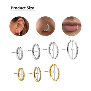 Anneau de <span class=keywords><strong>nez</strong></span> articulé en titane ASTM F136, boucles d'oreilles pour tragus, hélix, cartilage, conque, anneaux de <span class=keywords><strong>narine</strong></span>, anneaux de lèvre - Product Image 3