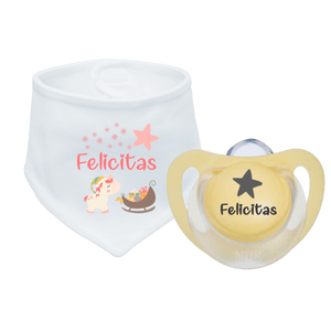 Bavaglino per neonati con nome Festa Unicorno (Ragazza) - Product Image 5