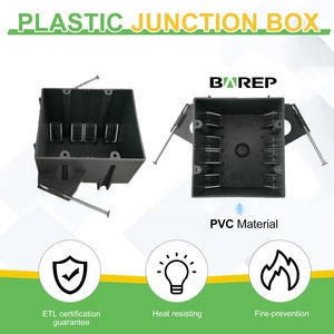 Barep màu xám ul chứng nhận 2 băng đảng IP55 mức độ PVC nhựa điện chuyển đổi ổ cắm Hộp nối với móng tay trên - Product Image 3
