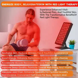 Lumière rouge pour le corps, lumière rouge proche infrarouge 660nm 850nm avec 60 LED de qualité clinique à double puce et minuterie, pour la santé de la peau