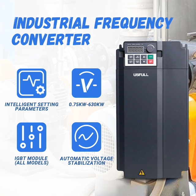 USFULL VFD 220v Single Phase to 380V 3 Phase 15KW 18.5KW 22KW Variable Speed Drive