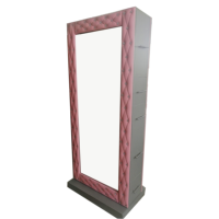 Nouvelle Station de Coiffure Rose Effet Miroir 2025 – Boutons en Cristal – Idéale Salons de Beauté, Ongleries et Usage Commercial – Garantie 5 Ans