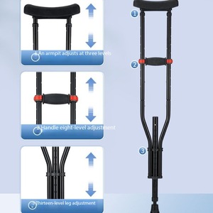 Factory Wholesale Collapsible Senior Mobility Aid Underarm Crutches for Post Surgery Recovery - Product Image 1