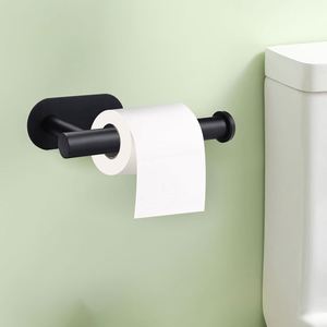 Stainless Steel Self-Adhesive Wall-Mounted Toilet <b>Paper</b> Towel Rack Modern Design Perforation-Free Storage - Product Image 4