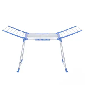 Estante telescópico grande para toallas, colgador de tela plegable que ahorra espacio, tendedero de ropa de <span class=keywords><strong>Metal</strong></span> desmontable Air para uso en el baño - Product Image 4