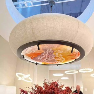Chinese Style Round Chandelier Hand Painted <b>Led</b> <b>Light</b> 220V For Hotel Lobby Dining Room - Product Image 3