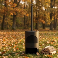 Cheminée de jardin à structure KD personnalisée avec porte en maille pour copeaux de bois et barbecue