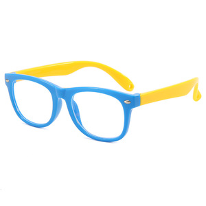 Children's Silicone Blue <b>Light</b> Blocking Glasses Rectangular Frame Pc Lens Anti Radiation For Computer And Mobile Use Unisex - Product Image 4