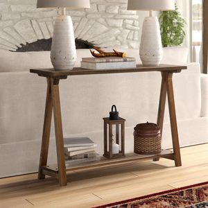 <span class=keywords><strong>Table</strong></span> <span class=keywords><strong>console</strong></span> en bois massif Sunrise 43.3 \ "finition de panneau de style rustique de ferme moderne pour salon couloir Foyer canapé entrée - Product Image 3