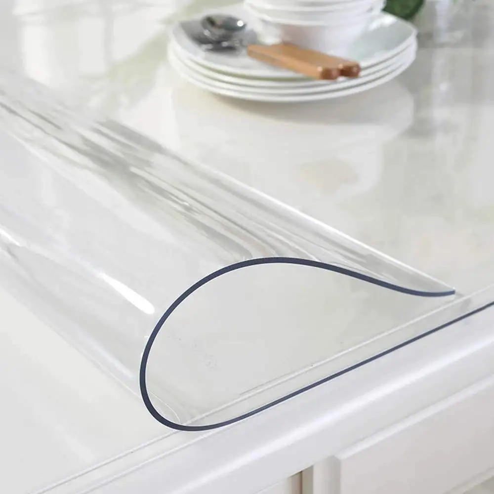Mantel de PVC de 2,0 MM para mesa, protector de vidrio suave de Pvc, transparente, lámina de plástico de película