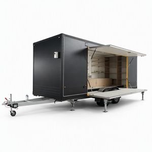 Kiosque de vente au détail SL-6Z tout noir style <span class=keywords><strong>Darth</strong></span> <span class=keywords><strong>Vader</strong></span> pour sites touristiques, en aluminium, avec panneaux sandwich EPS, remorque légère en fibre de verre - Product Image 1