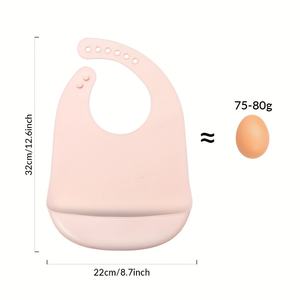 2025 2-Pc Bavoirs réglables en silicone pour bébé sans BPA bavoirs imperméables doux et durables pour le sevrage en gros - Product Image 4