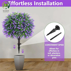 Boules de buis artificielles avec piquet de fixation au sol, résistantes aux UV, fausses plantes, faux arbustes <span class=keywords><strong>en</strong></span> cèdre - Product Image 3