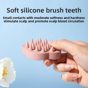 Cepillo de Silicona Ovalado en Forma de Trébol para Lavar el Cabello, Cepillo de Masaje para Cabello Seco y Mojado, para Hombres y Mujeres - Product Image 2