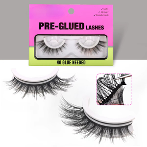 Self <b>Adhesive</b> 3D Mink False Eyelashes No Glue Reusable <b>Lashes</b> with Custom Packaging for Beauty Retail - Product Image 6