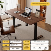 Bureau debout électrique moderne haut de gamme à double moteur, plateau en acier de 3 cm d'épaisseur, extensible et pliable, pour bureau à domicile et poste de travail