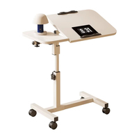 Bureau d'ordinateur portable en gros avec roulettes, table pour ordinateur portable à hauteur réglable pour chambre, salon, maison