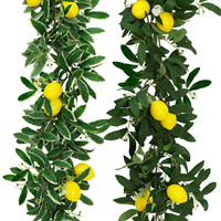 Citron artificiel vert crypté vigne en plastique décoration de Table plante suspendue mur simulé citronnier