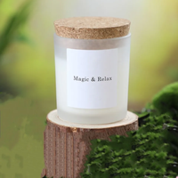 Personalisierte Luxuskerze mit Eigenmarke im Glas, Sojawachs Duftkerzen Mattglas Schwarz, OEM Aromatherapie 50 Stunden Säulenkerze