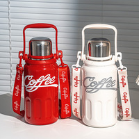 Botol Termos Stainless Steel Tebal Berkualitas Tinggi untuk Makanan, Botol Air Olahraga, Termos Coca-Cola