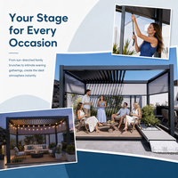 Moderne Bioklimatische Aluminium-Pergola mit Fernbedienung, Verstellbarem Lamellendach, Wasserdicht, Umweltfreundlich für Balkon, Garten und Terrasse