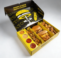 Boîte à compartiments pour mini-smash burger à emporter écologique personnalisée avec gobelet à sauce, emballage pour poulet frit, emballage pour frites, emballage pour restauration rapide