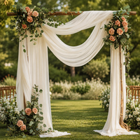 Voilages en mousseline de soie pour mariage en gros, rideaux de fond transparents, rideaux de fond pour cérémonie en extérieur, draperies de plafond pour mariage, rideaux de scène