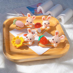 Pinzas para el Cabello con Diseño de Conejo Acostado en 3D, Estilo Pastoral, Hechas a Mano, con Fresa, para <span class=keywords><strong>Mujer</strong></span> y Niña - Product Image 3