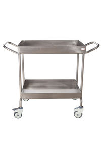 MT MEDICAL Chariot médical à deux couches Chariot d'hôpital en acier inoxydable Chariot de laboratoire d'urgence Chariot d'instruments durables - Product Image 6