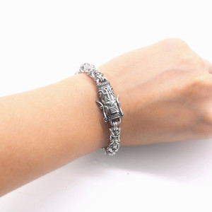 yunnique Pulsera de cadena con ancla, plata tibetana, diseño geométrico unisex, GZY-B0513 - Product Image 4