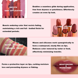 Lipstik Merah <span class=keywords><strong>Matte</strong></span> Tahan Lama 24 Jam, Vegan Organik, Waterproof, Velvet Nude, Custom Grosir, Label Pribadi - Product Image 3