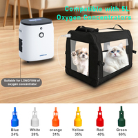 La dernière chambre à oxygène portable et pliable pour animaux de compagnie est livrée avec un connecteur Venturi et un masque facial.