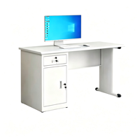 Bureau d'ordinateur robuste en acier de 1,6 m avec tiroir de rangement verrouillable et passe-câbles pour bureau à domicile