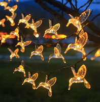 Guirlande lumineuse solaire à 20 LED 3500K blanc chaud de 5 m, étanche IP65, contrôle sans fil, lumières de jardin d'extérieur